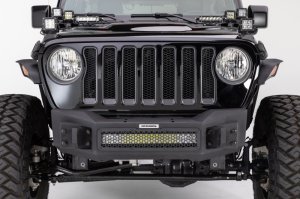 Jeep Wrangler Bumper - Front - Go Rhino - Rockline Winch Ready Stubby - Textured Black - `07-`20